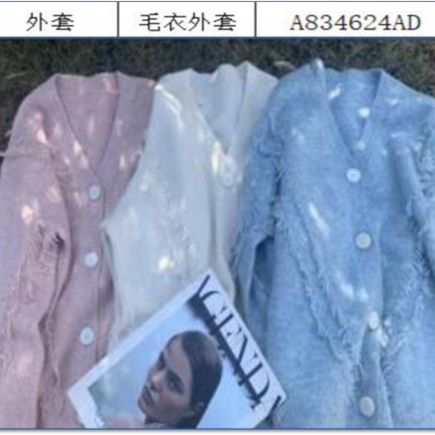 2024外套纯色冬季长袖毛针织衫秋冬少女短款宽松型秋季保暖学生