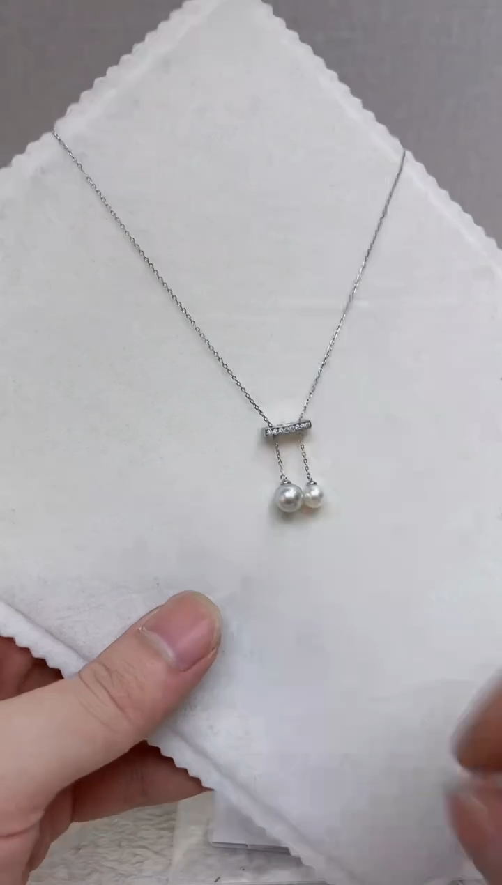 颈饰银S925镶嵌海水珍珠  