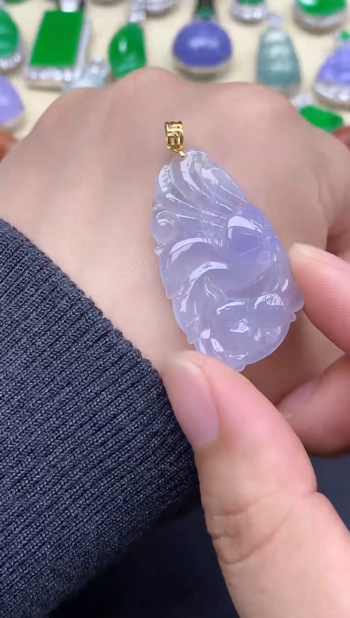 颈饰18K金镶嵌翡翠109-中国好珍宝