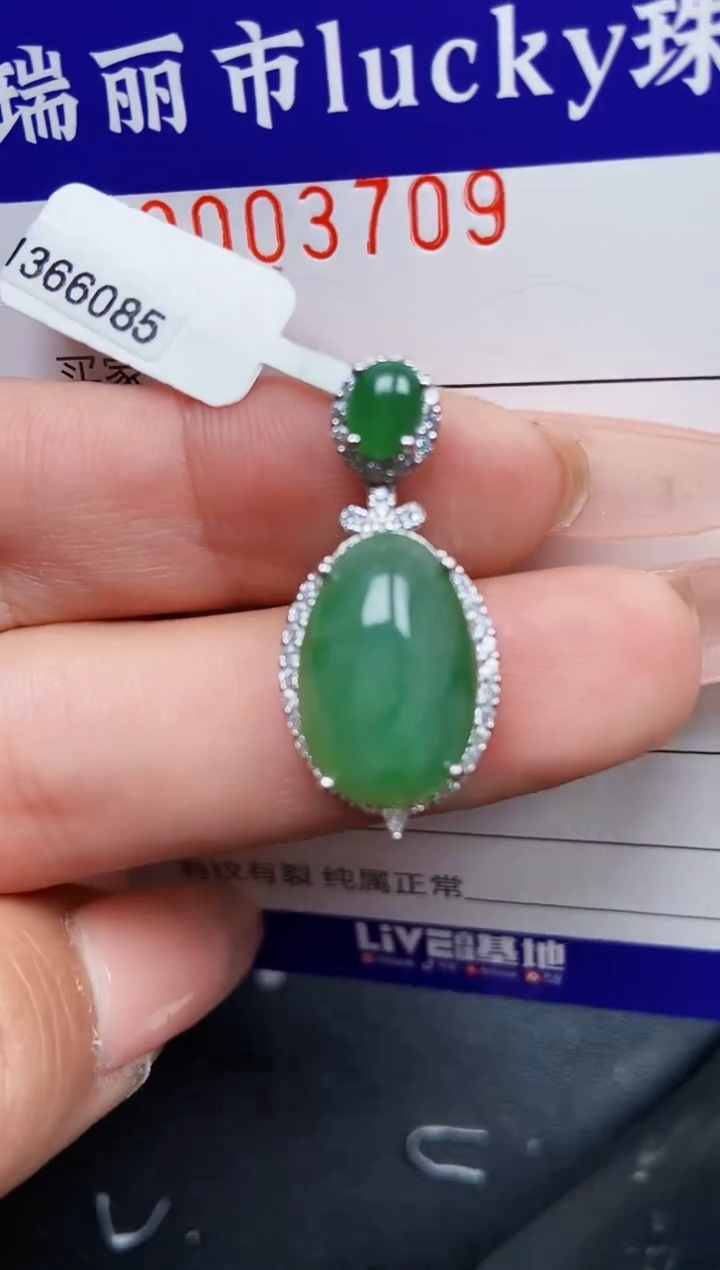 【闪购商品】翡翠颈饰银S925镶嵌3709