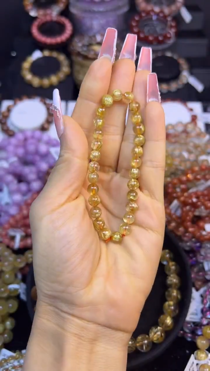 未镶嵌手串水晶金发晶6.7mm