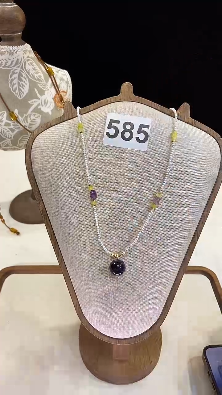 项链钛钢淡水珍珠585