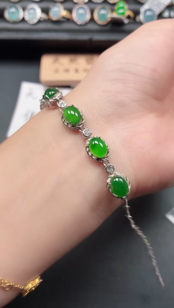 银S925镶嵌戒指翡翠111