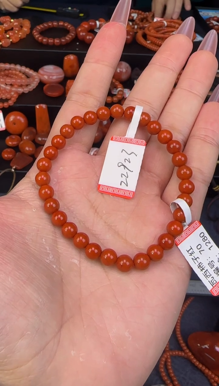 【闪购商品】南红玛瑙手链未镶嵌原矿无优化单圈6mm多样性发一