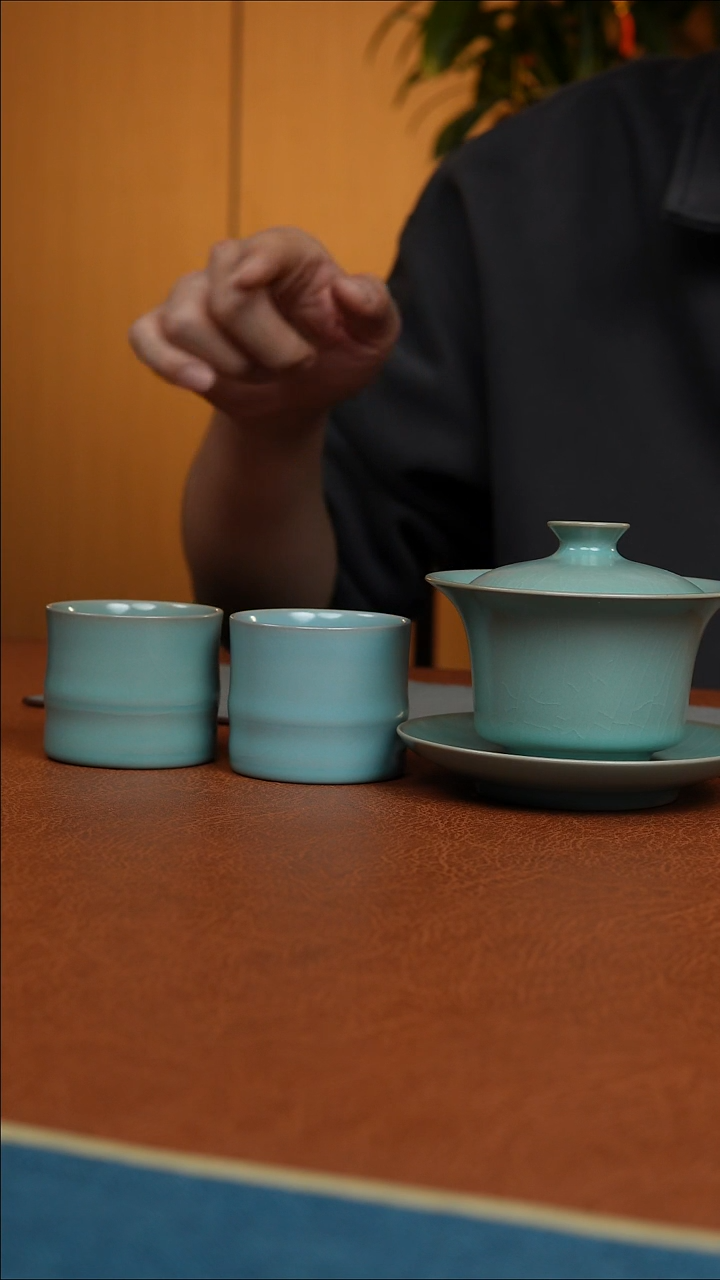 杯棍哥直播专属福利仿古釉马蹄盖碗 