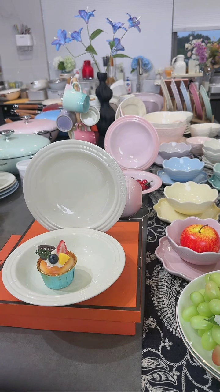 【闪购商品】瓷【2个装】奶油白草帽盘-20cm