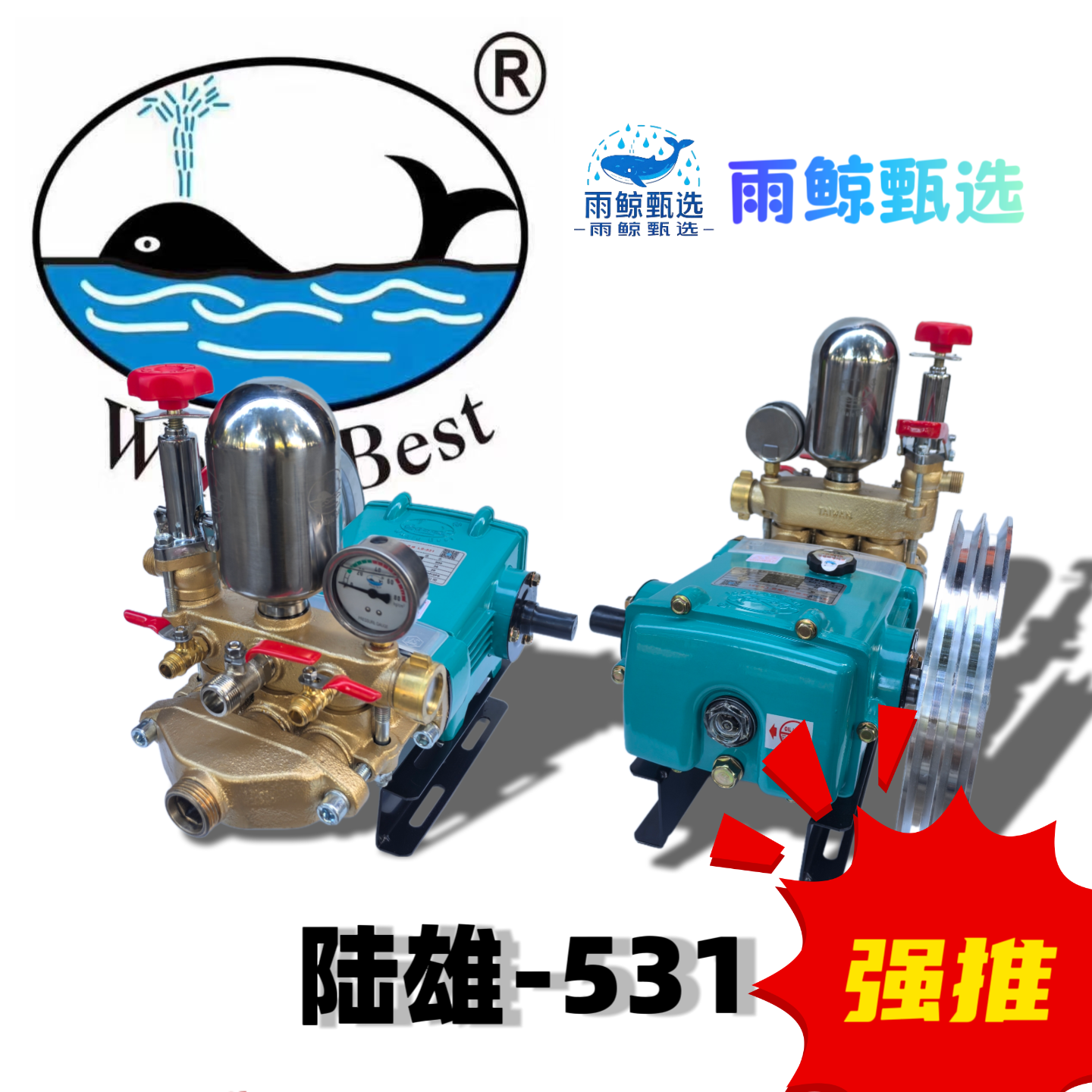 陆雄LS-531陆雄三缸柱塞泵免黄油动力喷雾机 台湾陆雄打药机泵头