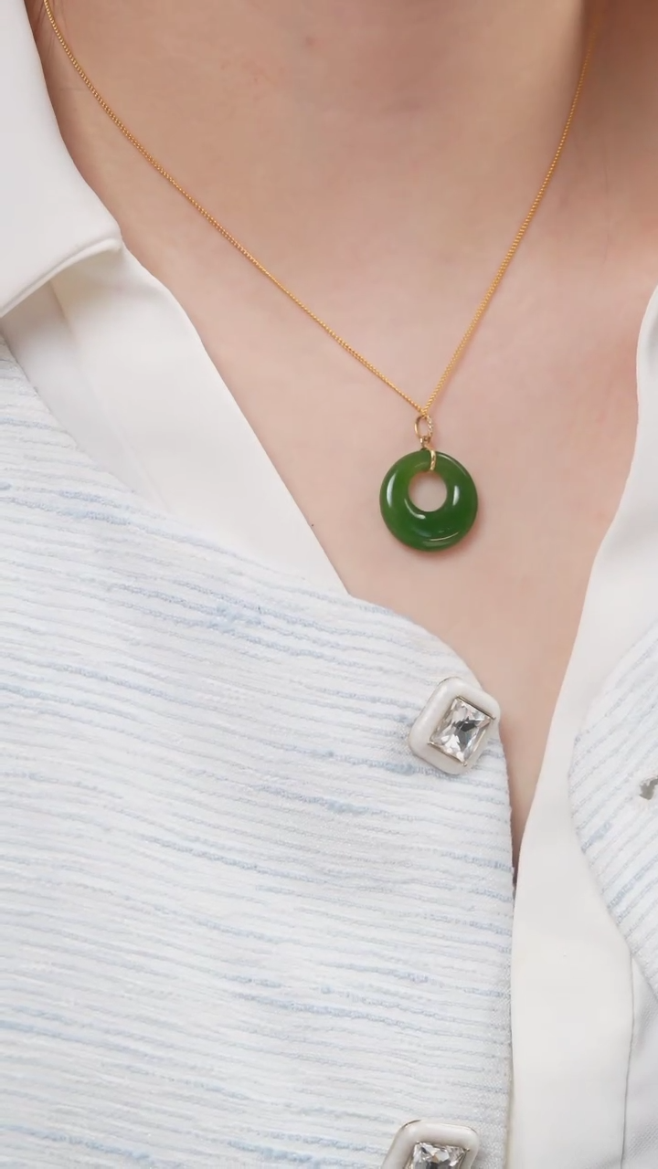 【闪购商品】和田玉吊坠(赠链)未镶嵌DDB02和田玉碧玉公主扣