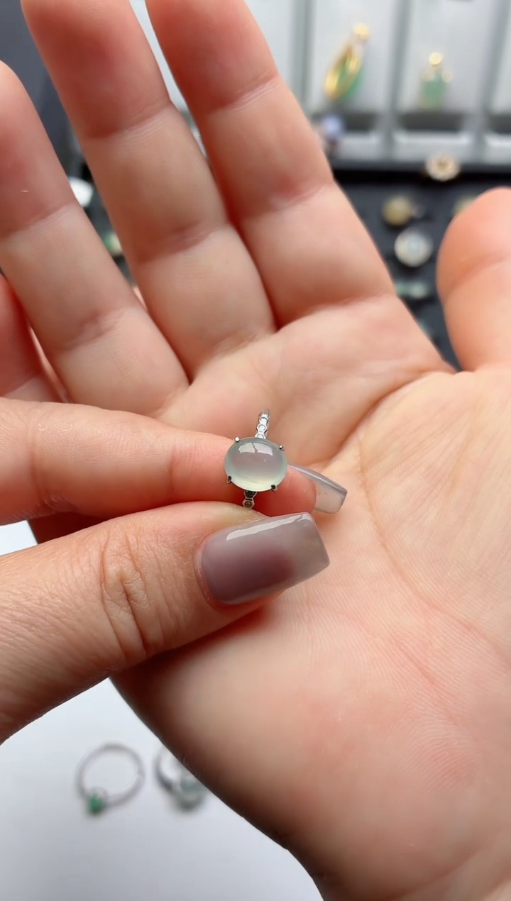 银S925镶嵌戒指翡翠.