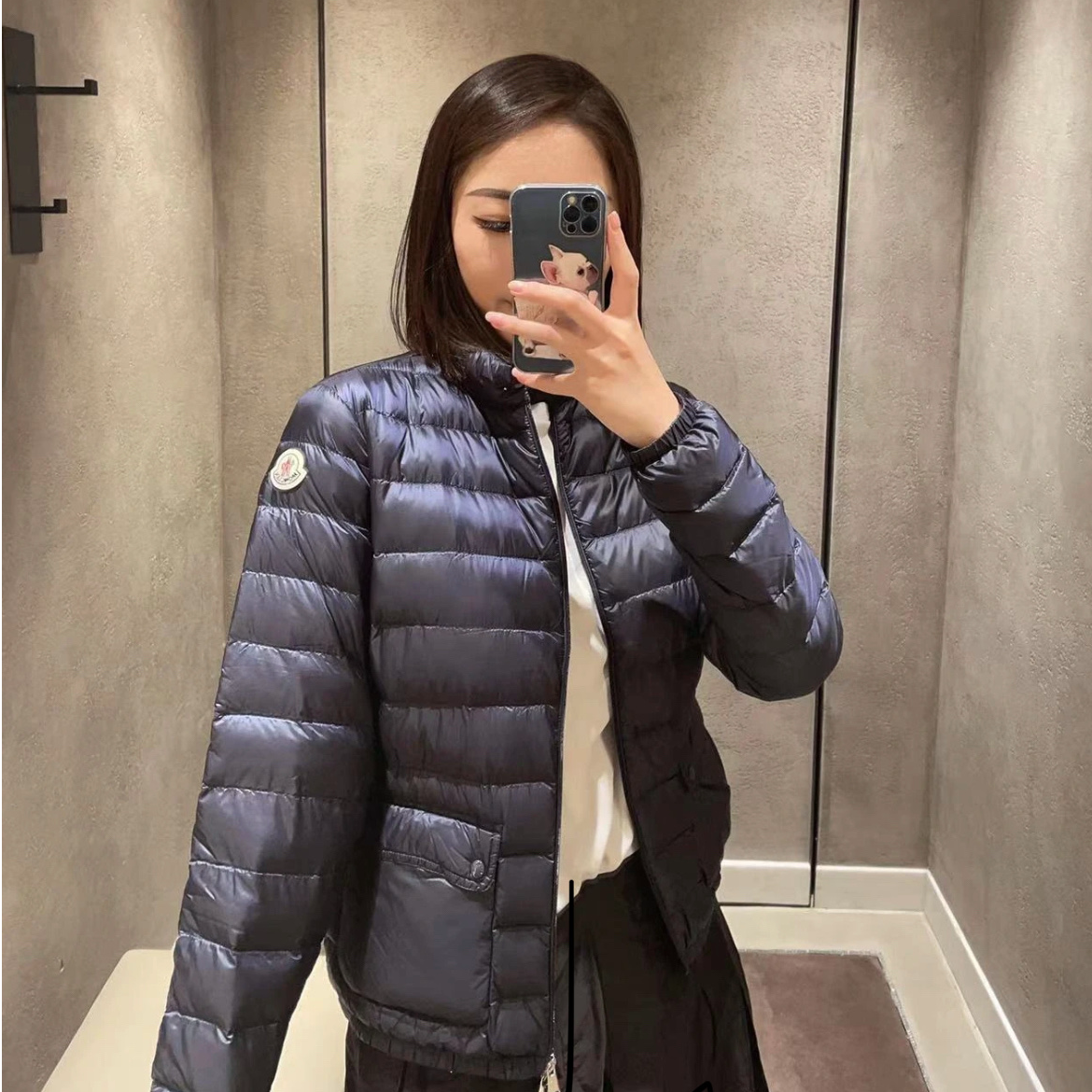 未使用 MONCLER 蒙口LEANL 藏蓝色立领羽绒服/尺码1（胸围约92）