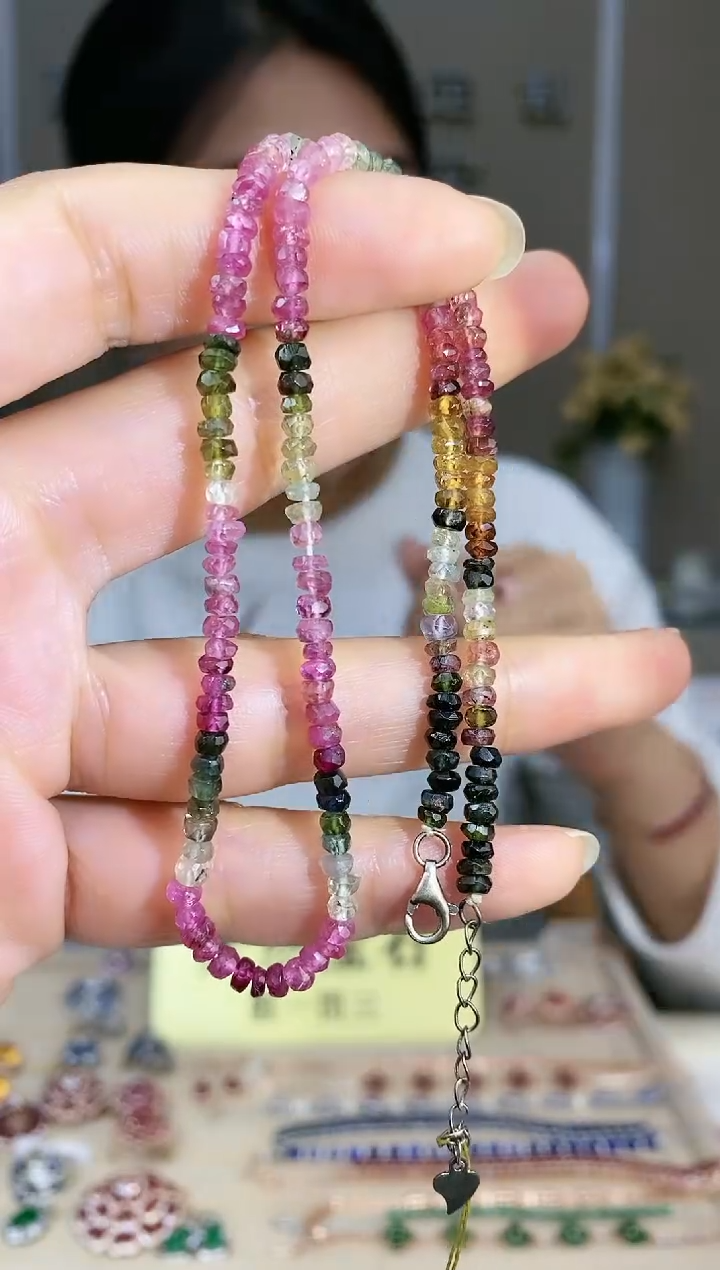 【闪购商品】碧玺颈饰银S925镶嵌颈饰