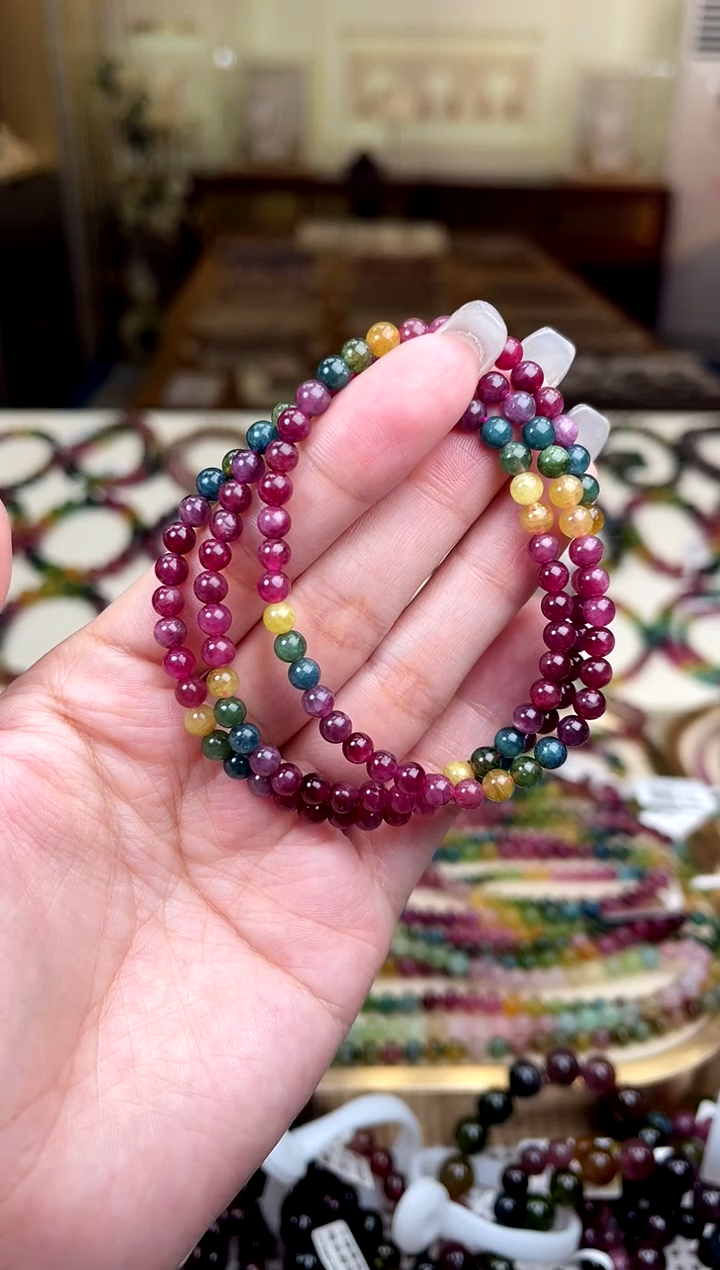 【闪购商品】碧玺/未镶嵌4mm+碧玺多圈多样性发货