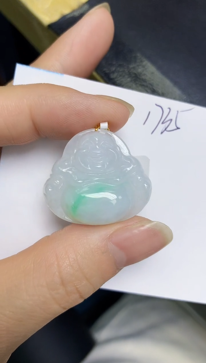 翡翠18K金镶嵌颈饰 天然翡翠A货