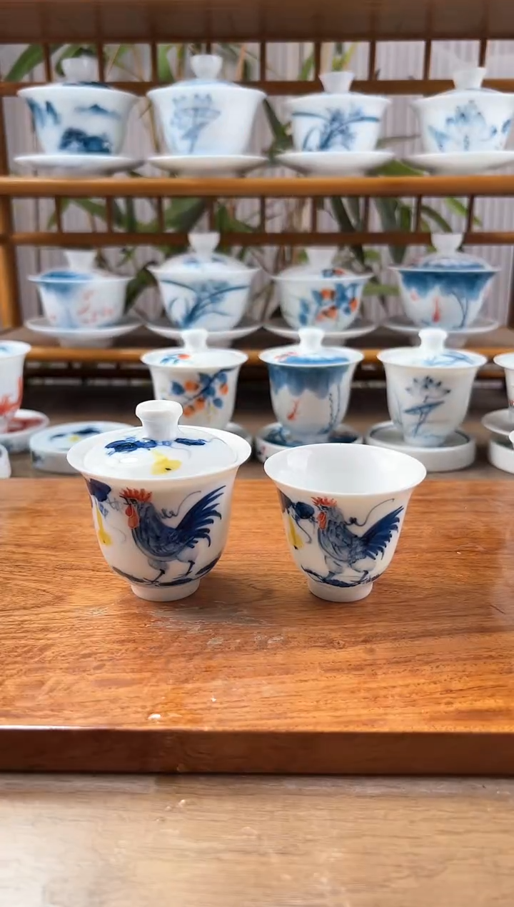 微瑕公鸡二才美人备+闻香杯