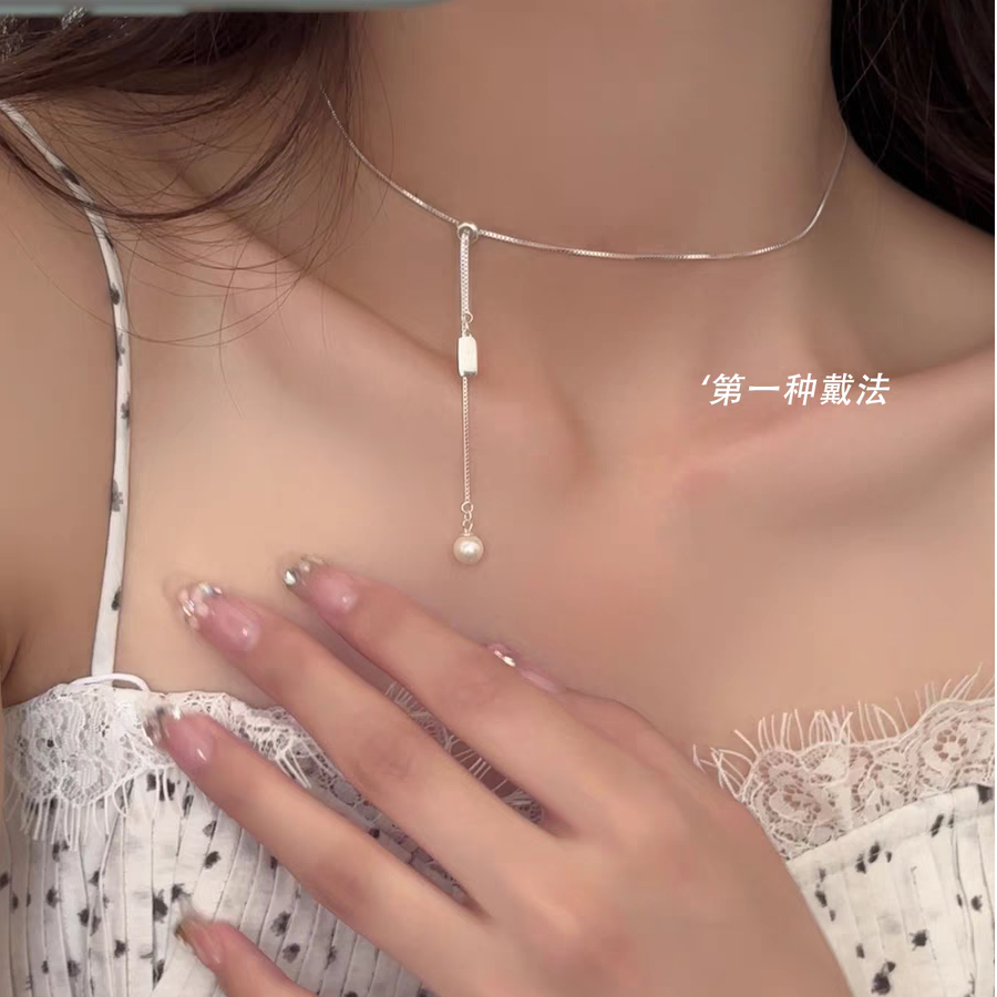 CUOOYINO/初影 坠链均925银 【玛丽】精致珠珠项链女轻奢百搭锁骨链