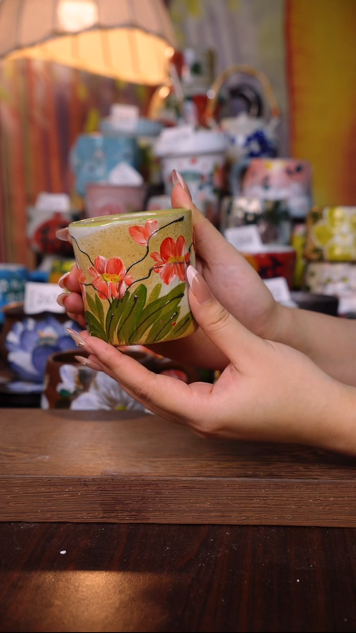 杯子陶泥垚手作 景德镇手工手绘陶瓷器物