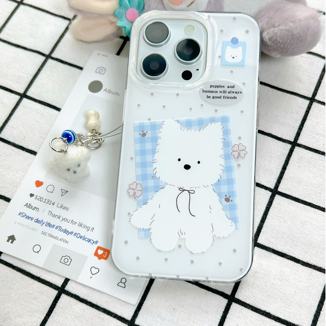 【67】ins呆萌小狗手机壳适用苹果17iPhone16华为小米17oppovivo