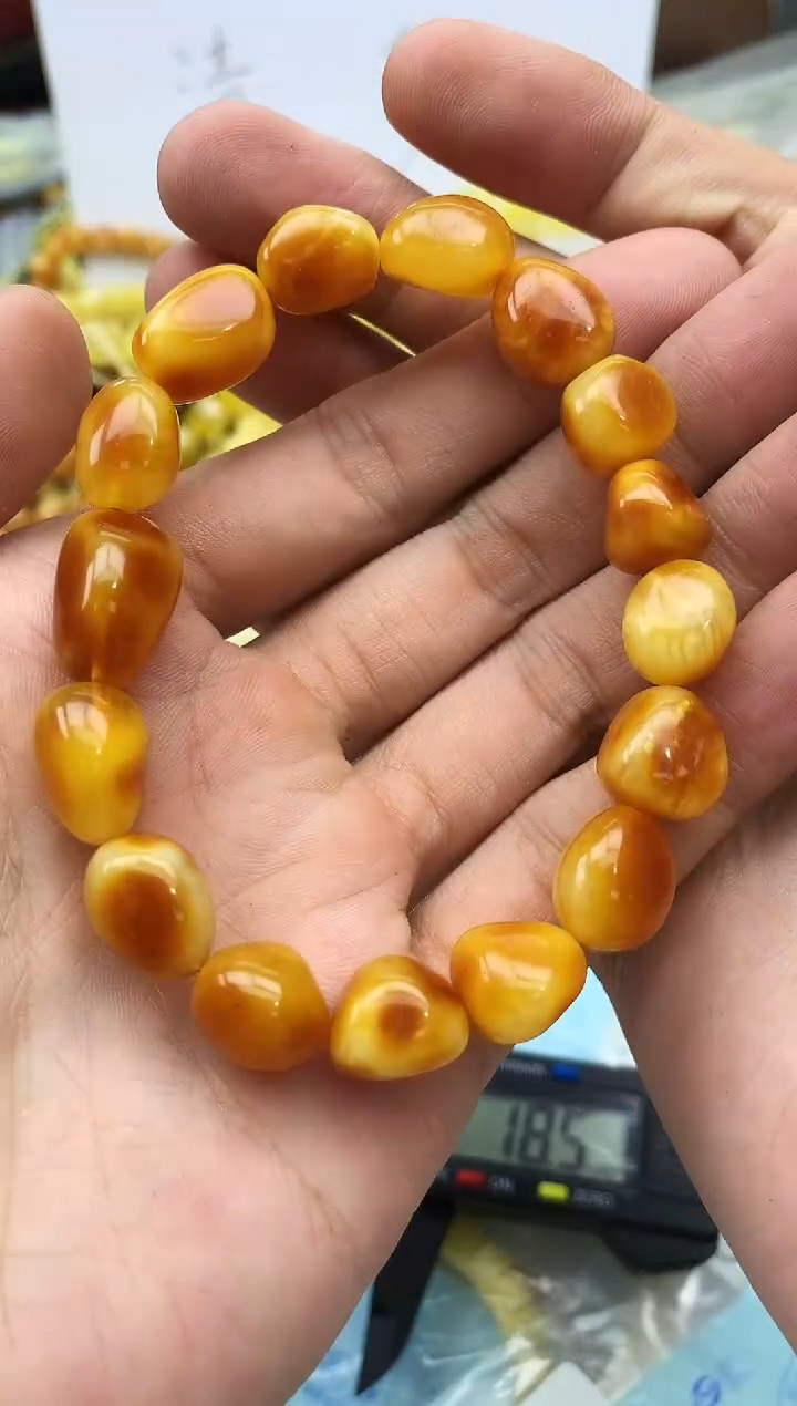 裸石蜜蜡未镶嵌手串卡12