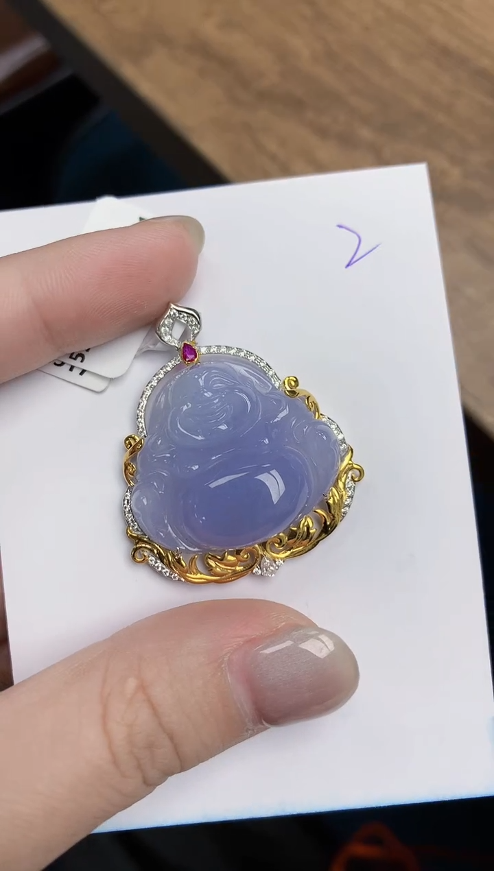 【闪购商品】翡翠颈饰18K金镶嵌天然翡翠A货