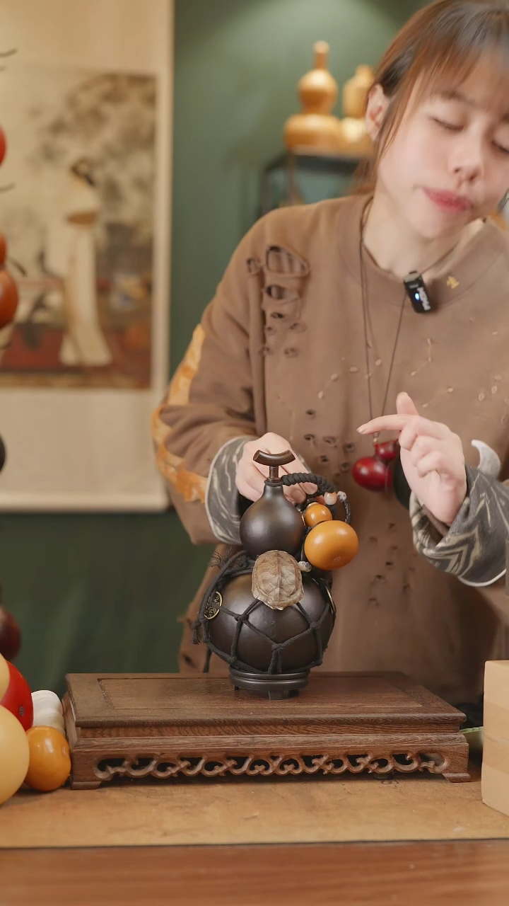 【闪购商品】163号精品天然大漆工艺防渗内胆酒葫芦~