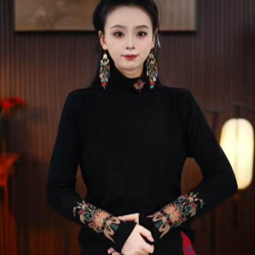 [锦花]西西新中式高定打底衫