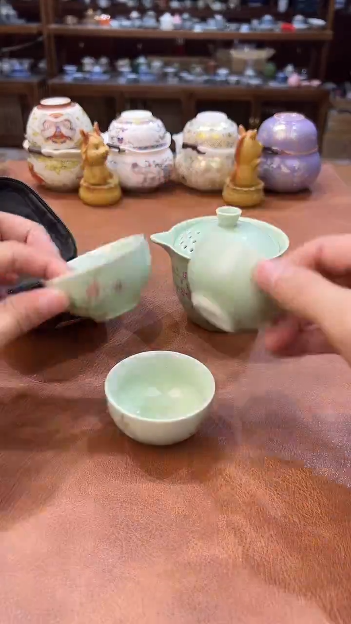 真的很便宜会开片的旅行茶具