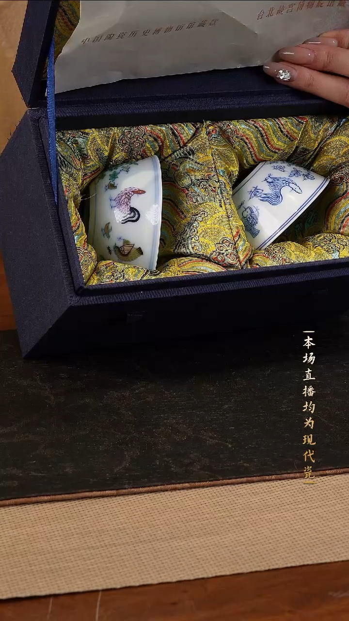 宁封窑鸡缸杯套组（斗彩+青花）