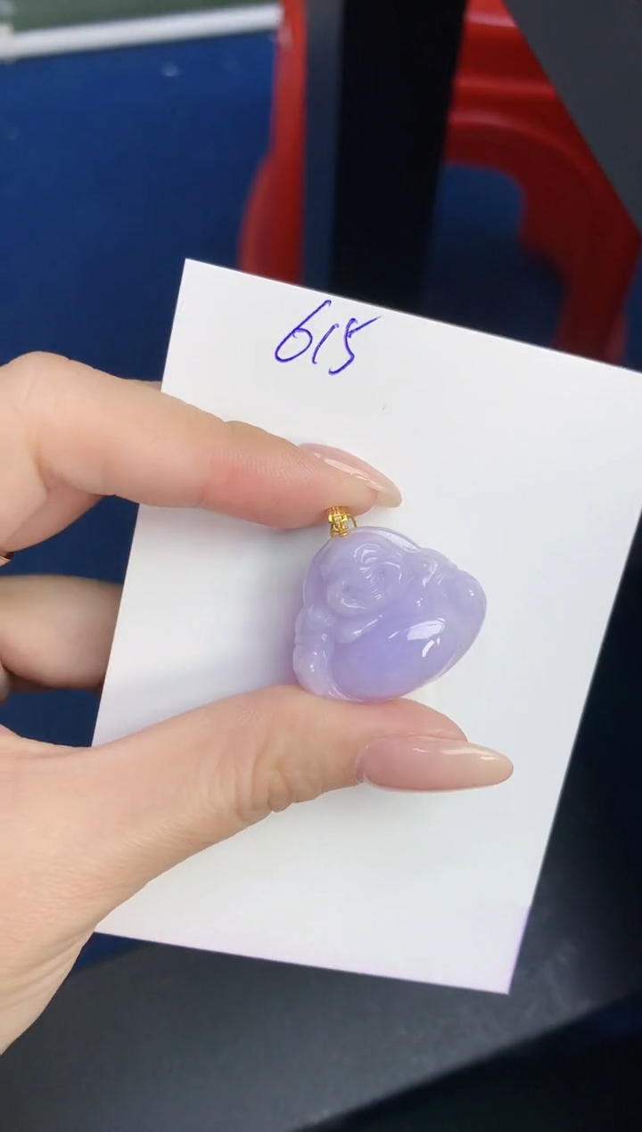 颈饰18K金镶嵌翡翠天然缅甸A货翡翠