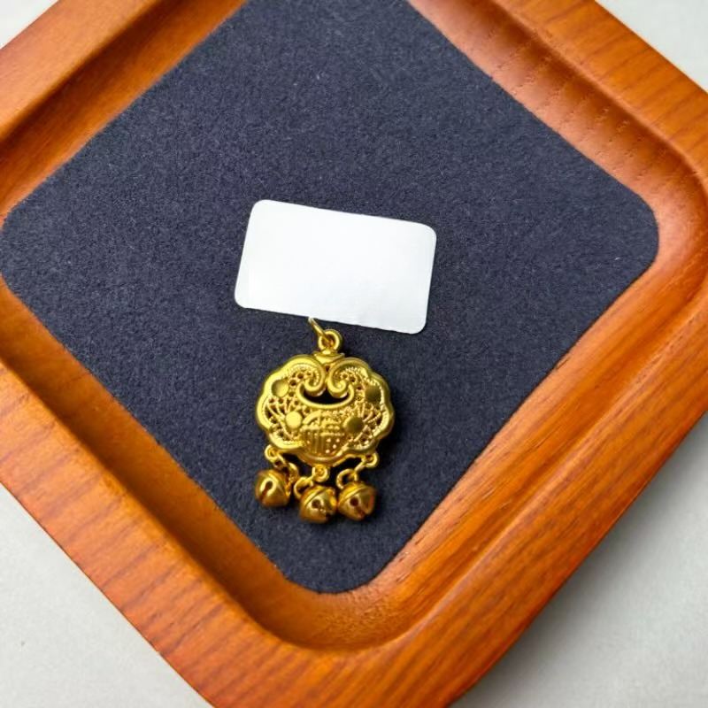 足金999铃铛平安锁配件WH1118  配件