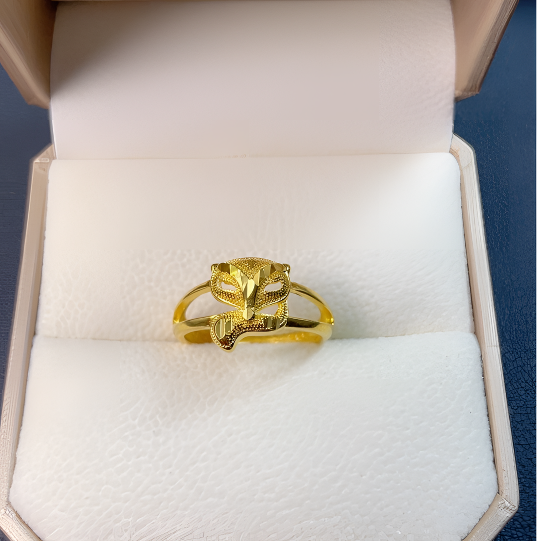 铜合金戒指 铜合金戒指 狐狸活口可调节金色精致百搭女士时尚戒指