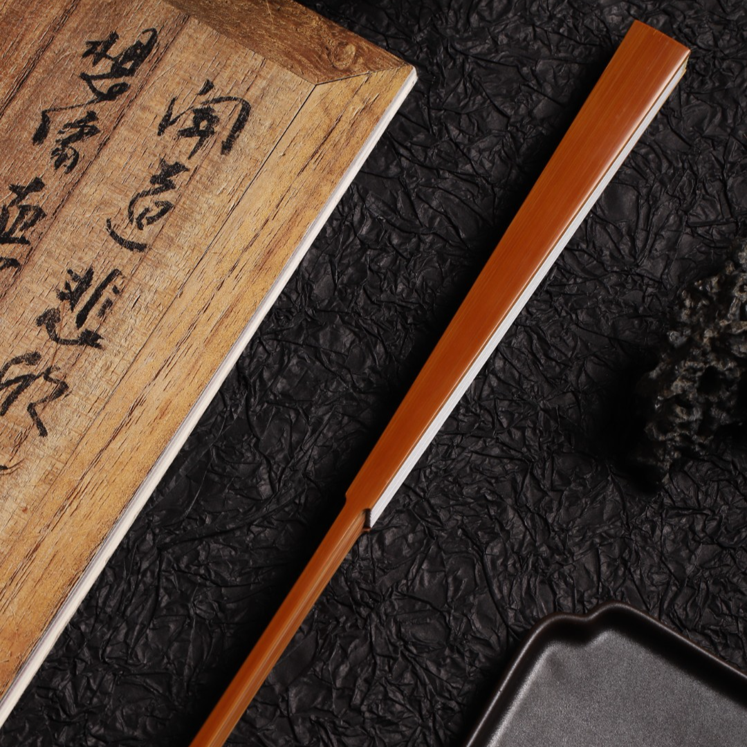 天下扇庄-老玉竹合青折扇文玩折扇