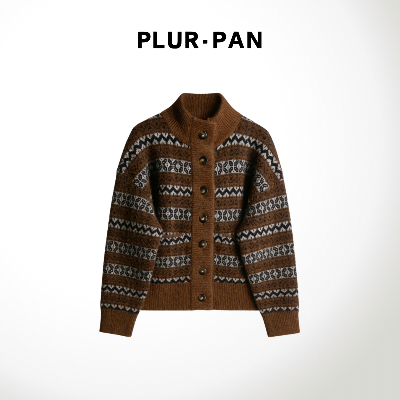 PLUR·PAN时尚经典条纹百搭加厚针织衫