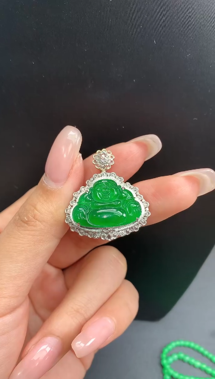 【闪购商品】翡翠颈饰18K金镶嵌一1583