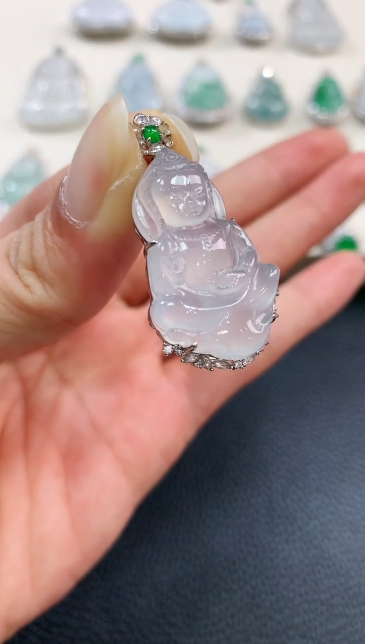 【闪购商品】翡翠吊坠(不含链)18K金镶嵌b101