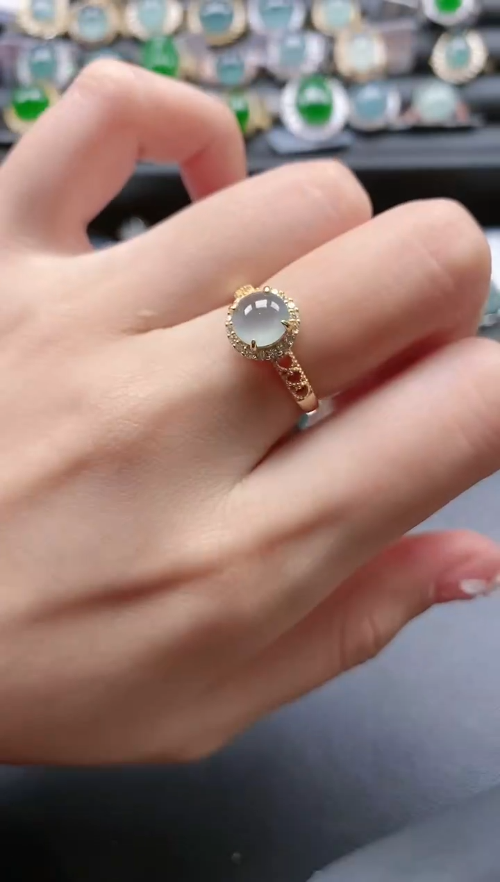 【闪购商品】翡翠戒指银S925镶嵌51511