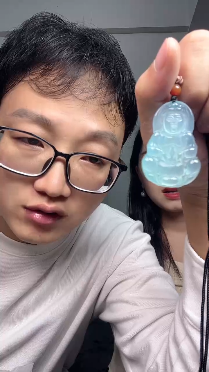 玛瑙/玉髓颈饰未镶嵌6753天空蓝观音带绳多样性发一