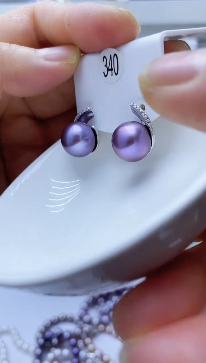 【闪购商品】淡水珍珠耳饰银S925镶嵌340