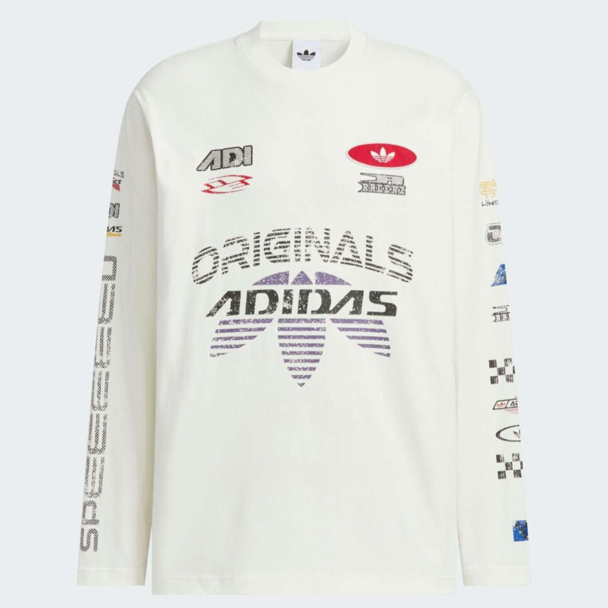 adidas/阿迪达斯【万象AD】MOTO赛车风运动宽松长袖T恤KH1200