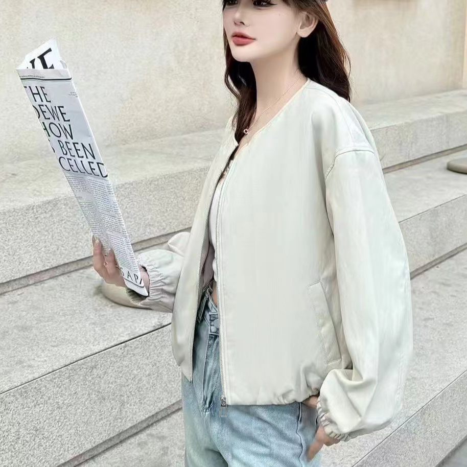 女士圆领小皮衣外套春季新款软PU上衣休闲糖果色减龄百搭2601