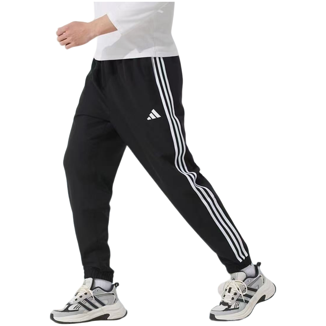 adidas/阿迪达斯新男子速干束脚运动裤三条纹休闲轻奢长裤JC5445