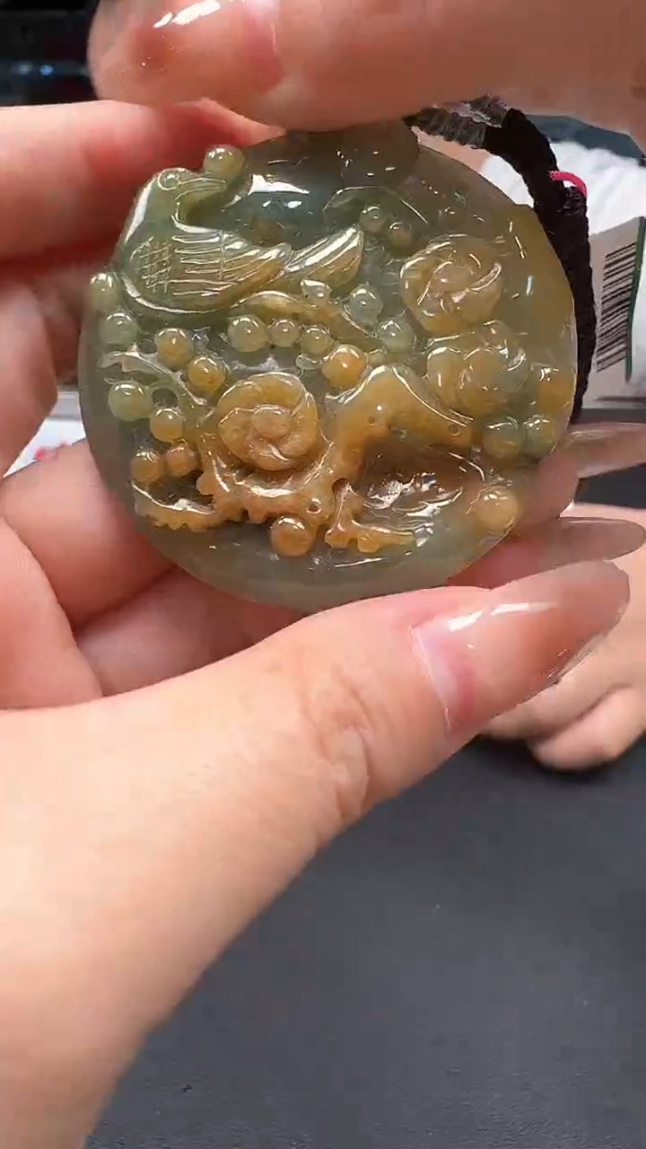 【闪购商品】翡翠颈饰未镶嵌花开富贵4855/73