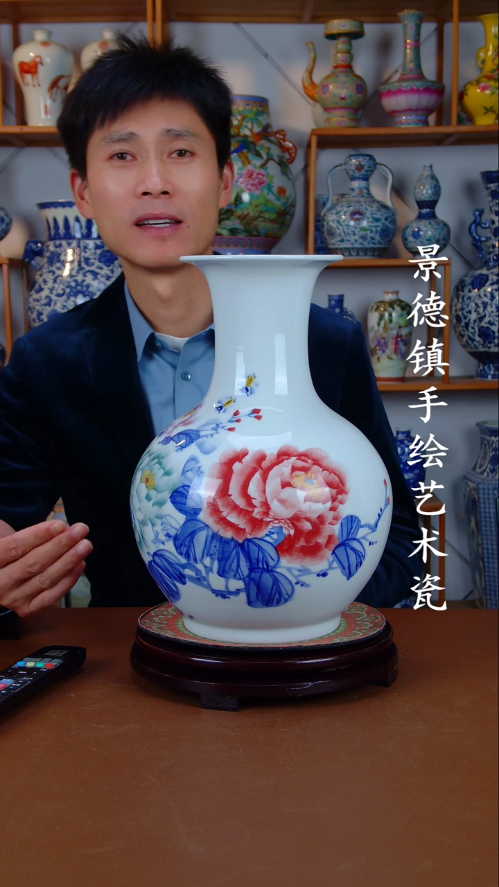 瓶景德镇手工手绘陶瓷摆件13