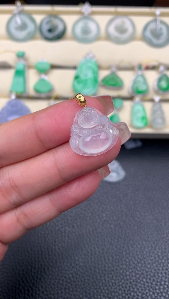 【闪购商品】翡翠颈饰18K金镶嵌D342