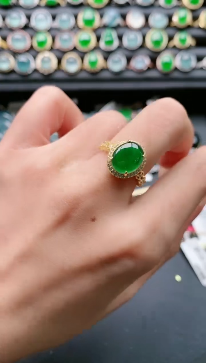 【闪购商品】翡翠戒指银S925镶嵌111111