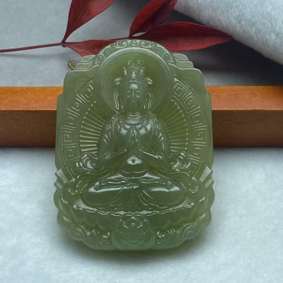 和田玉观音挂件V062
