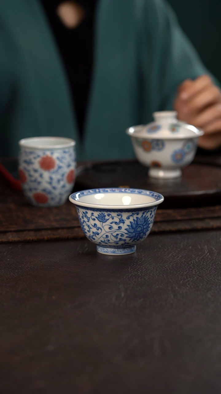 【闪购商品】杯聚澜堂缠枝莲大压手杯