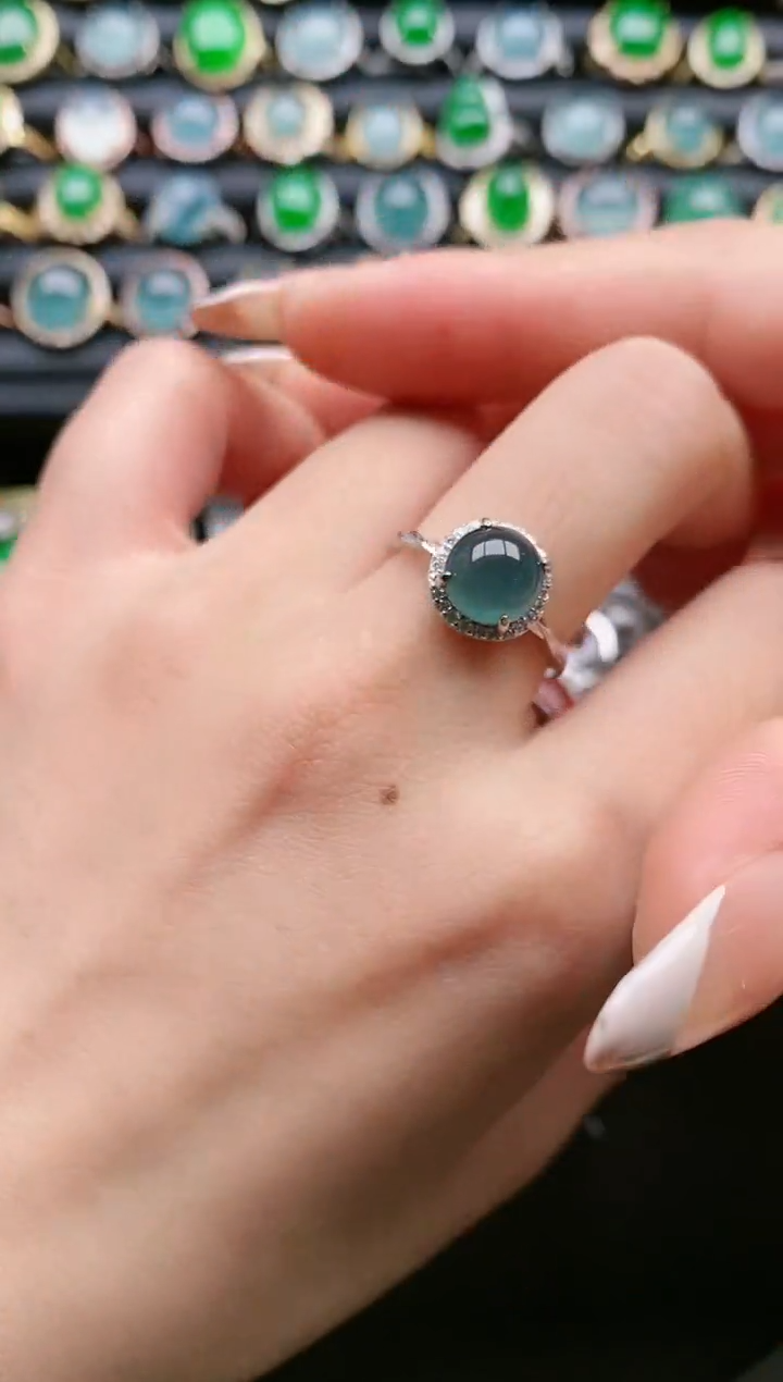 【闪购商品】翡翠戒指银S925镶嵌1111111