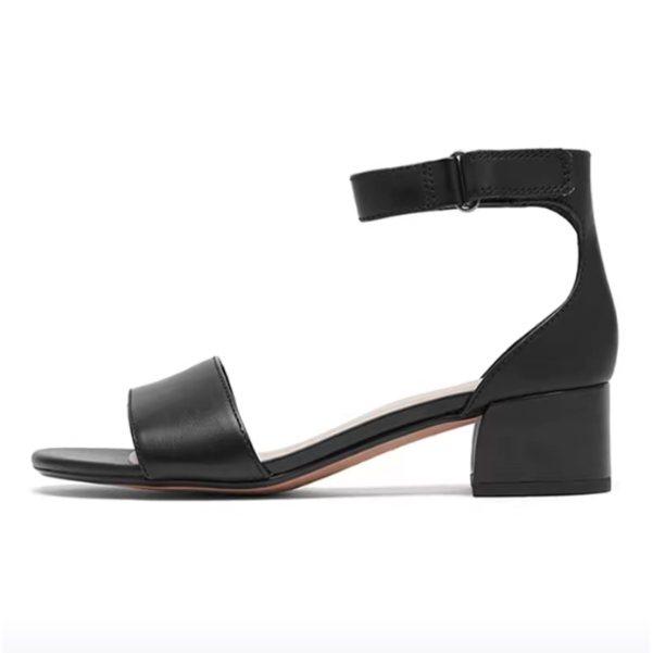 【达芬奇】Clarks其乐 皮革简约潮流舒适方跟时尚凉拖黑色-26159428