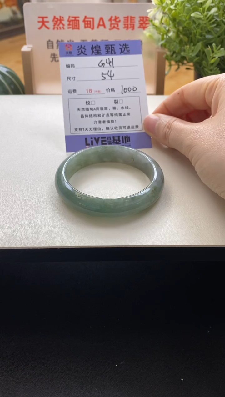 未镶嵌手镯翡翠圈口54编码g411