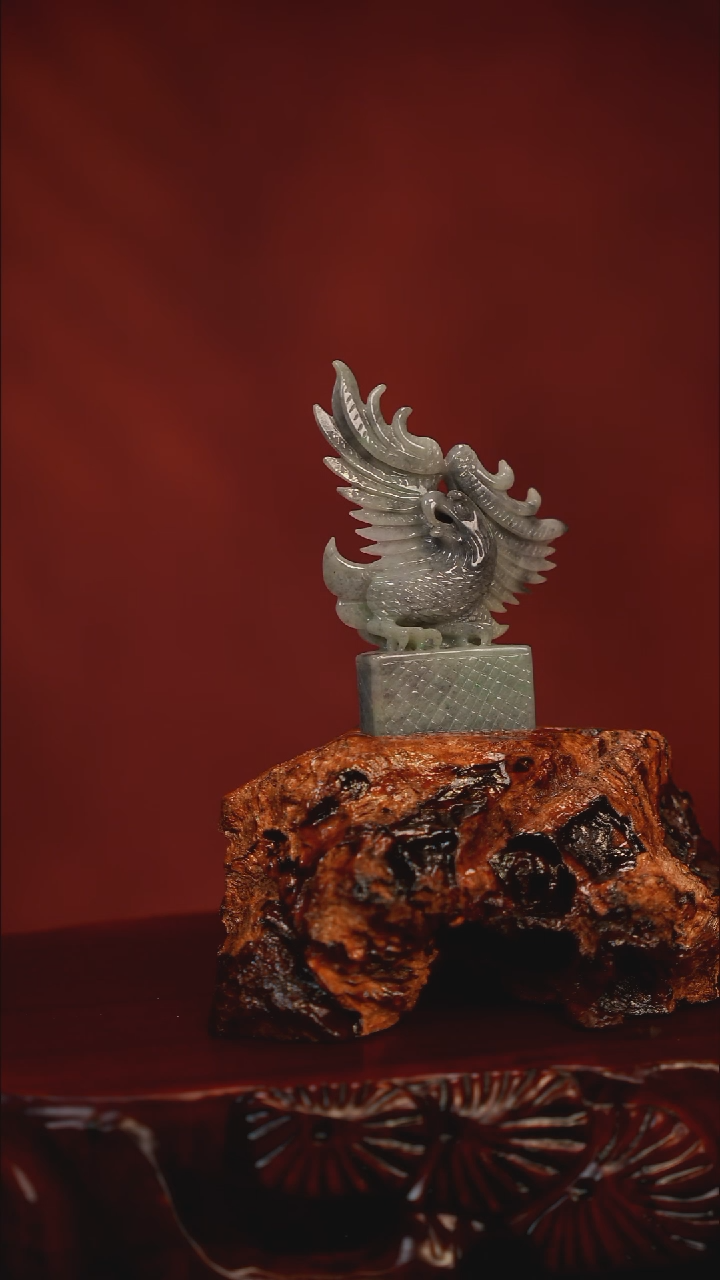 未镶嵌摆件翡翠大展宏图小摆